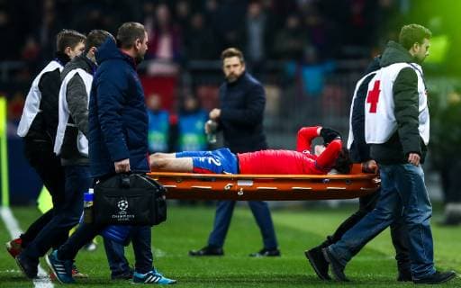 Sport Bilder des Tages MOSCOW, RUSSIA â€“ NOVEMBER 7, 2018: CSKA Moscowâ€™s Mario Fernandes injured in their 2018 19 UEFA Champions League Group G Round 4 football match against AS Roma at Luzhniki Stadium. Valery Sharifulin TASS  TS0969A1