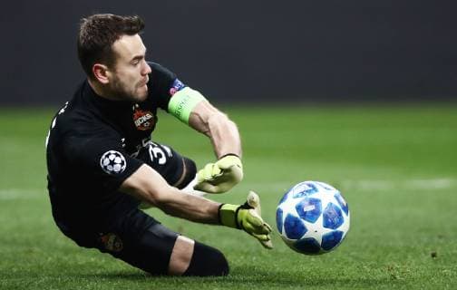 MOSCOW, RUSSIA â€“ NOVEMBER 7, 2018: CSKA Moscow goalkeeper Igor Akinfeev in their 2018 19 UEFA Champions League Group G Round 4 football match against AS Roma at Luzhniki Stadium. Valery Sharifulin TASS  TS0969B0