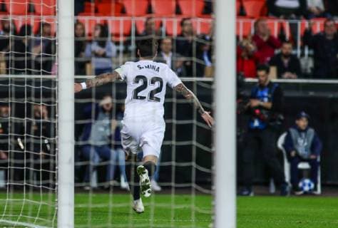during the UEFA Champions League football match between Valencia CF and BSC Young Boys on November 7, 2018 at Mestalla stadium in Valencia, Spain.  xCarlaxCortesx xValenciaxCFxvsxBSCxYoungxBoysx
