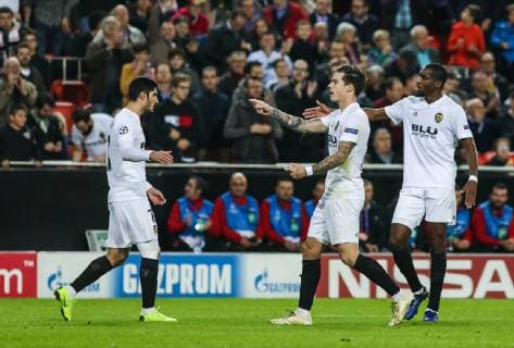 during the UEFA Champions League football match between Valencia CF and BSC Young Boys on November 7, 2018 at Mestalla stadium in Valencia, Spain.  xCarlaxCortesx xValenciaxCFxvsxBSCxYoungxBoysx