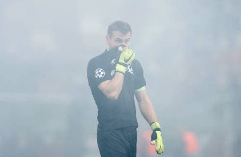MOSCOW, RUSSIA â€“ NOVEMBER 7, 2018: CSKA Moscow goalkeeper Igor Akinfeev in their 2018 19 UEFA Champions League Group G Round 4 football match against AS Roma at Luzhniki Stadium. Mikhail Japaridze TASS  TS0969EE
