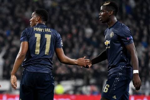 Anthony Martial of Manchester and Paul Pogba of Manchester during the Uefa Champions League 2018 2019 Group H football match between Juventus and Manchester United ManU at Juventus stadium, Turin, November, 07, 2018 Foto Andrea Staccioli Insidefoto andreaxstaccioli