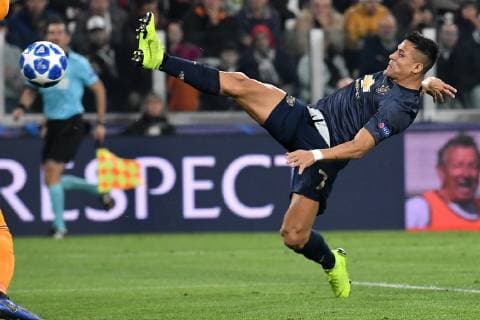 Alexis Sanchez of Manchester in action during the Uefa Champions League 2018 2019 Group H football match between Juventus and Manchester United ManU at Juventus stadium, Turin, November, 07, 2018 Foto Andrea Staccioli Insidefoto andreaxstaccioli