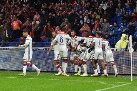 Joie de Nabil Fekir (lyon) et de sse coequipiers FOOTBALL : Lyon vs Hoffenheim - Phase de groupes - Ligue des Champions - 07 11 2018 FredericChambert Panoramic 