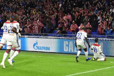 Joie de Nabil Fekir (lyon) et de sse coequipiers FOOTBALL : Lyon vs Hoffenheim - Phase de groupes - Ligue des Champions - 07 11 2018 FredericChambert Panoramic 