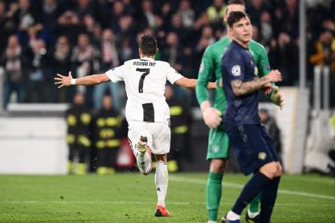 Mg Torino 07 11 2018 - Champions League Juventus Manchester United ManU foto Matteo Gribaudi Image nella foto: esultanza gol Cristiano Ronaldo 