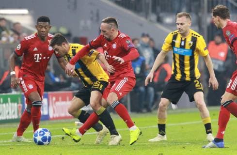 Franck Ribery and David Alaba li FC Bayern vs. Alef AEK Athens FC Football UEFA Champions League FC Bayern Munich AEK Athens FC 07 11 2018
