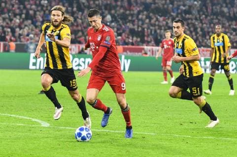 Chance for m9 against Dmytro Chygrynskiy 19 AEK Athens FC Bayern Munich vs. AEK Athens Preliminary round Champions League 07 11 2018 Munich Bayern Germany Copyright: xkolbert-press BurghardxSchreyerx