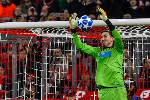 Munich Germany 07 11 2018 UEFA Champions League 2018 19 Season Back Round Group Phase Group E 4 Matchday FC Bayern Muenchen AEK Athens FC Goalkeeper Vassilis Barkas AEK in action DeFodi527