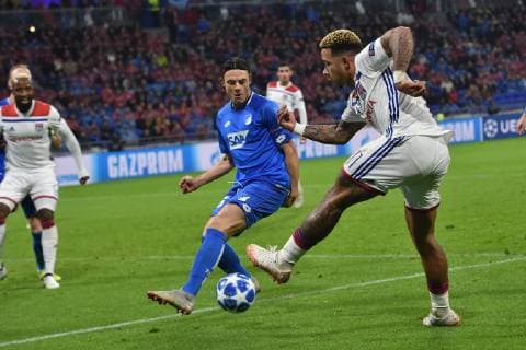 Memphis Depay (lyon) vs Nico Schulz (hoffenheim) FOOTBALL : Lyon vs Hoffenheim - Phase de groupes - Ligue des Champions - 07 11 2018 FredericChambert Panoramic 