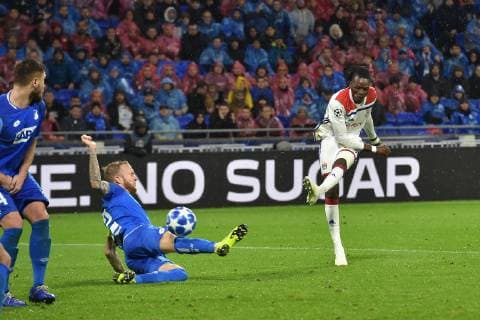 Bertrand Traore (lyon) vs Kevin Vogt (hoffenheim) FOOTBALL : Lyon vs Hoffenheim - Phase de groupes - Ligue des Champions - 07 11 2018 FredericChambert Panoramic 
