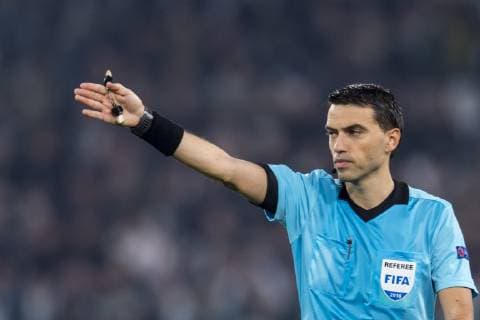 Ovidiu Hategan (Referee) during the Uefa Champions League Group Stage H, match between Juventus 1-2 Manchester Utd at Allianz Stadium on November 07, 2018 in Torino, Italy. Noxthirdxpartyxsales  (90665235)