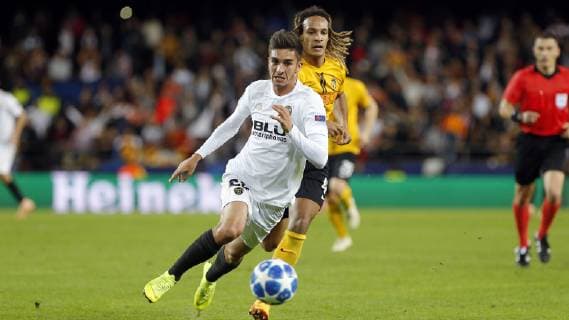 Partido de Liga de Campeones entre el Valencia y el Young Boys. En la imagen, Ferran Torres.Champions LEague match between Valencia and Young Boys. In this picture, Ferran Torres. 