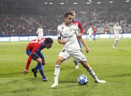 Partido de Liga de Campeones entre el Viktoria Plzen y el Real Madrid. En la imagen, Reguilón. Champions League match between Viktoria Plzen and Real Madrid. In this picture, Reguilón. 