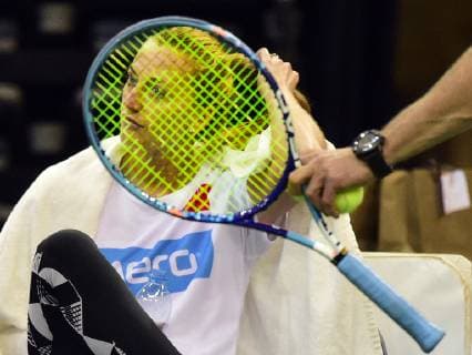 Czech tennis player Petra Kvitova is seen during a training session prior to the final match of the Fed Cup between Czech Republic and USA, at the O2 arena in Prague, Czech Republic, on November 8, 2018. The final match will be held on November 10 and 11. (CTKxPhoto RomanxVondrous) CTKPhotoP201811080441801  vnd 3