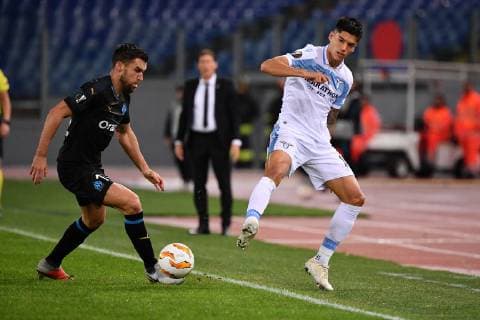 Photo Alfredo Falcone - LaPresse08 11 2018 Roma (Italy SoccerLazio - MarsigliaEurope League 2018 2019 - Olimpico Stadium of RomaIn the pic:strootman and correa  Copyright: xAlfredoxFalconex-xLaPresse ALFREx