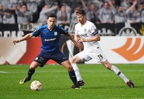 08 11 2018 xjhx Football UEFA Europa League Apollon Limassol Eintracht Frankfurt emspor v l Andre Schembri Apollon Limassol David Abraham Eintracht Frankfurt DFL DFB REGULATIONS PROHIBIT ANY USE OF PHOTOGRAPHS as IMAGE SEQUENCES and or QUASI VIDEO Limassol