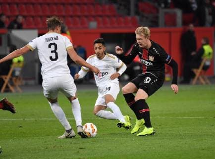 08 11 2018 Football UEFA Europe League Season 2018 2019 Group stage 4 Matchday Bayer 04 Leverkusen FC Zurich by Julian Brandt Bayer Leverkusen Salim Khelifi FC Zurich Andreas Maxsoe Andreas Maxsö FC Zurich Team2