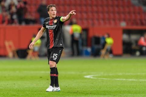 Bayer 04 Leverkusen vs. FC Zurich Europa League Group Phase 08 11 2018 iJulian Baumgartlinger Bayer 04 Leverkusen 15 gives instructions at the Europa League match between Bayer 04 Leverkusen and FC Zurich on 08 11 2018 Leverkusen NRW Germany BayArena
