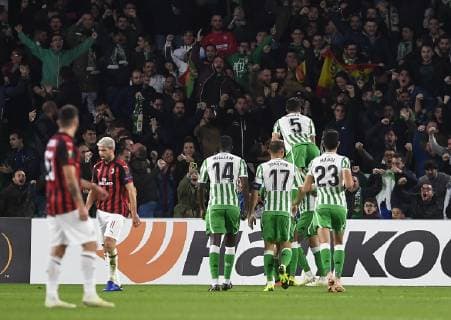 Real Betis v Milan - UEFA Europa League.; SEVILLE; SPAIN - NOVEMBER 08: The Real Betis player Giovani Lo Celso celebrates the goal after scoring in party belonging to phase of groups of UEFA; Europa League; (Group f); facing to the Real Betis v Milan, stadium Benito Villamarin; 08th November; 2018; foto:Cristobal Duenas Cordon Press  xDUENASx xx