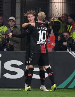 08 11 2018 Football UEFA Europe League Season 2018 2019 Group stage 4 Matchday Bayer 04 Leverkusen FC Zurich Jubel Tin Jedvaj Bayer 04 Leverkusen li and Julian Brandt Bayer Leverkusen Team2