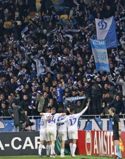 November 8, 2018 - Kiev, Ukraine - Players of Dynamo celebrate a goal during the UEFA Europa League, second leg soccer match between Rennes and Dynamo Kyiv, at the Olimpiyskiy stadium in Kiev, Ukraine, on 08 November, 2018. Rennes vs Dynamo Kyiv, the UEFA Europa League soccer match - ZUMAg194 20181108_zap_g194_009 Copyright: xSergxGlovnyx