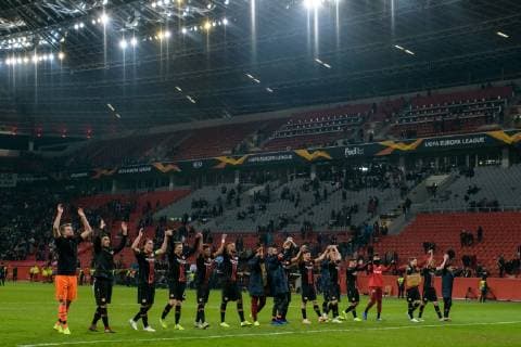 Bayer 04 Leverkusen vs. FC Zurich Europa League Group Phase 08 11 2018 Leverkusen team at La Ola Welle at the Europa League match between Bayer 04 Leverkusen and FC Zurich on 08 11 2018 Leverkusen NRW Germany BayArena