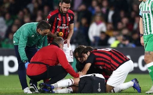 Photo LaPresse - Spada November 08 , 2018 Sevilla ( Spain ) Soccer A.C. Milan - Season 2018-2019 Betis Siviglia vs Milan "Benito Villamarin "Stadium In the pic: Mateo Musacchio injured  Copyright: xLaPresse Spadax