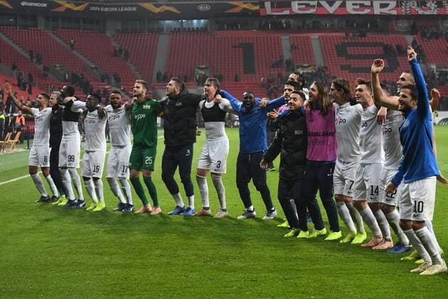 Soccer UEFA Euro league preliminary round season 2018 2019 Bayer 04 Leverkusen vs FC Zurich 08 11 2018 Bayarena Leverkusen FC Zurich final jubilation action single picture