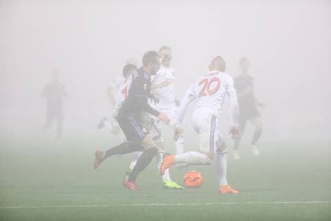 Zagreb, 08 11 2018 - Stadium Maksimir, UEFA Europa League 2018 2019. Group Stage. GNK Dinamo Zagreb (blue) - FC Spartak Trnava (white) 3:1 Izet HAJROVIC (8) vs Matus CONKA (20) 
