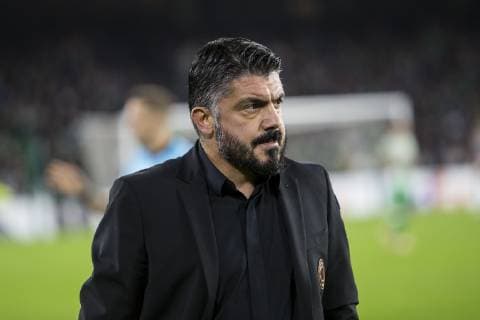 Fußball, EL, Real Betis Sevilla - AC Mailand November 8, 2018 - Seville, Spain - GENNARO GATTUSO, head coach of Milan, before the Europa League Group F soccer match between Real Betis and AC Milan at the Benito Villamarin Stadium Soccer 2018 - Real Betis vs AC Milan - ZUMAa142 20181108_zap_a142_020 Copyright: xDanielxGonzalezxAcunax