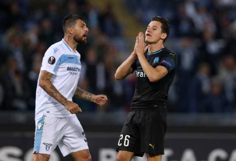 November 8, 2018 - Rome, Italy - SS Lazio v Olympique de Marseille : UEFA Europa League Group H.Florian Thauvin of Marseille after a missed goal at Olimpico Stadium in Rome, Italy on November 8, 2018. SS Lazio V Olympique De Marseille - UEFA Europa League Group H  - ZUMAn230 20181108_zaa_n230_372 Copyright: xMatteoxCiambellix
