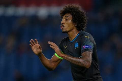 Italy: Lazio vs Marseille - UEFA Europa League 8th November 2018, Stadio Olimpico, Rome, Italy; UEFA Europa League football, Lazio versus Marseille; Luiz Gustavo of Marseille gives instructions to his teammates . Rome Lazio Italy Stadio Olimpico  GiampieroxSpositox xPacificxPress