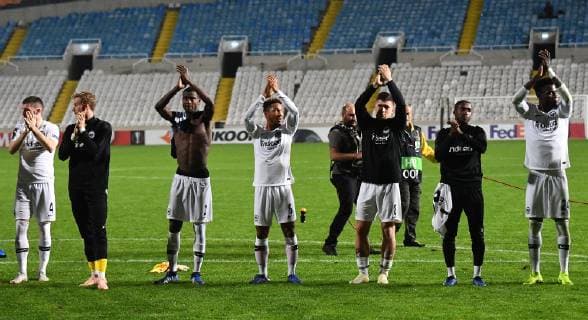 08 11 2018 xjhx Football UEFA Europa League Apollon Limassol Eintracht Frankfurt emspor v l Ante Rebic Eintracht Frankfurt Frederik Roennow Eintracht Frankfurt Evan Ndicka N Dicka N Dicka Eintracht Frankfurt Jonathan de Guzman Eintracht Frankfurt Luka Jovic Eintracht Frankfurt Taleb Tawatha Eintracht Frankfurt Danny da Costa Eintracht Frankfurt thanks thank you to the fans DFL DFB REGULATIONS PROHIBIT ANY USE OF PHOTOGRAPHS as IMAGE SEQUENCES and or QUASI VIDEO Nikosia