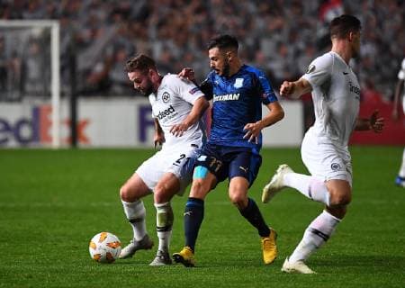 08 11 2018 xjhx Football UEFA Europa League Apollon Limassol Eintracht Frankfurt emspor v l Marc Stendera Eintracht Frankfurt Adrian Sardinero Apollon Limassol DFL DFB REGULATIONS PROHIBIT ANY USE OF PHOTOGRAPHS as IMAGE SEQUENCES and or QUASI VIDEO Nicosia