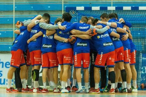 The team of HBW Balingen Weilstetten swears in at the game TSV Bayer Dorrmagen vs HBW Balingen Weilstetten Handball 2 Bundesliga 09 11 2018 TSV Bayer Dorrmagen vs HBW Balingen Weilstetten Handball 2 Bundesliga 09 11 2018 Dormagen Copyright: xEIBNER MarioxHommesx EP_MHS
