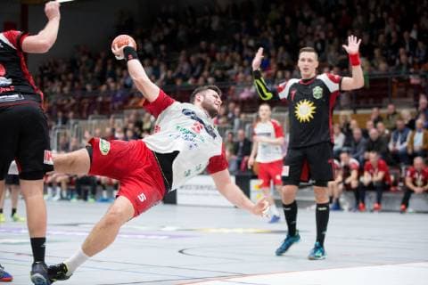 Luebbecke Germany 09 11 2018 2 Handball Bundesliga 2018 2019 TuS N Luebbecke vs ASV Hamm Westfalen Jan Brosch Hamm Luebbecke Nordrhein Westfalen Germany Merkur Arena