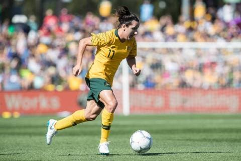 Lisa De Vanna of Australia attacking during the friendly match between Westfield Matildas and Chile at the Panthers Stadium, Penrith, Australia on 10 November 2018. Copyright: xPeterxDovganx 21900014