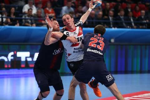 Holger Glandorf (Flensburg) HANDBALL : VELUX EHF Champions League - 7eme journee - Paris Saint-Germain HB vs SG Flensburg-Handewitt - 10 11 2018 KevinDomas Panoramic 