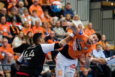 Handball, CL, Kristianstad - Telekom Veszprem 181110 Kristianstads Marc Canellas under handbollsmatchen i Champions League mellan Kristianstad och Telekom Veszprem den 10 november 2018 i Helsingborg.  Copyright: AvdoxBilkanovic BB181110AB059