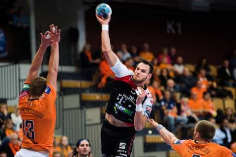 Handball, CL, Kristianstad - Telekom Veszprem 181110 Telekom Veszprems Blaz Blagotinsek under handbollsmatchen i Champions League mellan Kristianstad och Telekom Veszprem den 10 november 2018 i Helsingborg.  Copyright: AvdoxBilkanovic BB181110AB078