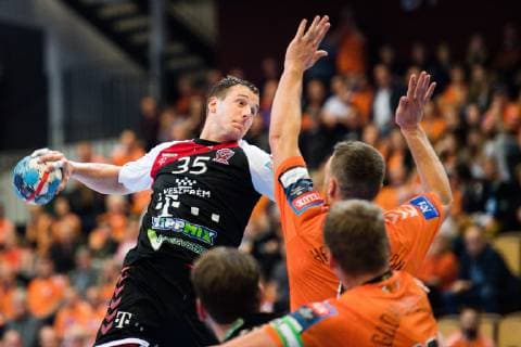 Handball, CL, Kristianstad - Telekom Veszprem 181110 Telekom Veszprems Kentin Mahe under handbollsmatchen i Champions League mellan Kristianstad och Telekom Veszprem den 10 november 2018 i Helsingborg.  Copyright: AvdoxBilkanovic BB181110AB086