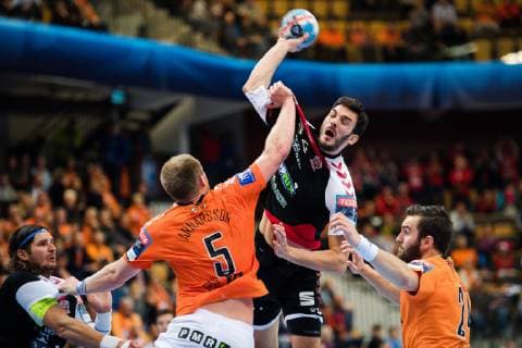 Handball, CL, Kristianstad - Telekom Veszprem 181110 Telekom Veszprems Petar Nenadic under handbollsmatchen i Champions League mellan Kristianstad och Telekom Veszprem den 10 november 2018 i Helsingborg.  Copyright: AvdoxBilkanovic BB181110AB091