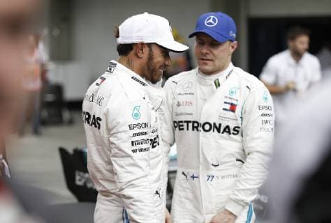 Motorsports: FIA Formula One World Championship WM Weltmeisterschaft 2018, Grand Prix of Brazil World Championship;2018;Grand Prix;Brazil , 44 Lewis Hamilton (GBR, Mercedes AMG Petronas F1 Team), 77 Valtteri Bottas (FIN, Mercedes AMG Petronas), Sao Paulo Brazil