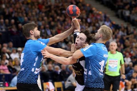 Handball Handball 2 League 2018 2019 Handball Sports Club Hamburg vs. HSG Nordhorn Lingen Georg Pöhle Poehle Nordhorn Leif Tissier Hamburg Patrick Miedema Nordhorn Barclay Card Arena Hamburg