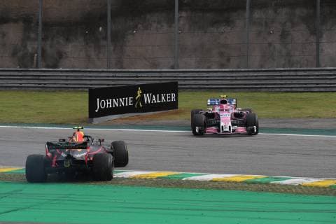 Formel 1, GP von Brasilien, Crash von Max Verstappen und Esteban Ocon Photo4 LaPresse 11 11 2018 Sao Paulo, Brazil Grand Prix Formula One Brazil 2018 In the pic: Max Verstappen (NED) Red Bull Racing RB14 and Esteban Ocon (FRA) Racing Point Force India F1 VJM11  Copyright: xPhoto4 LaPressex