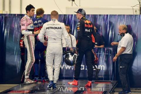 Second place for Max Verstappen (NED), 33, Red Bull Racing, after crash and clash with Esteban Ocon, Grand Prix Brazil, Circuit Autodromo Carlos Pace, Interlagos, Sao Paulo, Brazil, Formula1, Round 20, 2018. Photo: Credit: © Motorsports: FIA Formula One World Championship WM Weltmeisterschaft 2018, Grand Prix of Brazil World Championship;2018;Grand Prix;Brazil , Sao Paulo Brazil