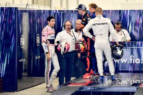 Second place for Max Verstappen (NED), 33, Red Bull Racing, after crash and clash with Esteban Ocon, Grand Prix Brazil, Circuit Autodromo Carlos Pace, Interlagos, Sao Paulo, Brazil, Formula1, Round 20, 2018. Photo: Credit: © Motorsports: FIA Formula One World Championship WM Weltmeisterschaft 2018, Grand Prix of Brazil World Championship;2018;Grand Prix;Brazil , Sao Paulo Brazil