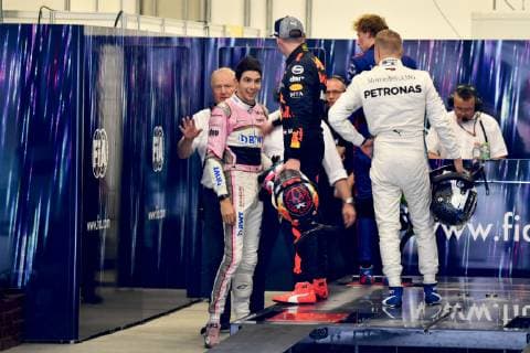 Second place for Max Verstappen (NED), 33, Red Bull Racing, after crash and clash with Esteban Ocon, Grand Prix Brazil, Circuit Autodromo Carlos Pace, Interlagos, Sao Paulo, Brazil, Formula1, Round 20, 2018. Photo: Credit: © Motorsports: FIA Formula One World Championship WM Weltmeisterschaft 2018, Grand Prix of Brazil World Championship;2018;Grand Prix;Brazil , Sao Paulo Brazil