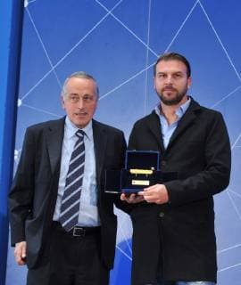 Photo LaPresse - Jennifer Lorenzini 12 November 2018 Firenze (Italy) Soccer Italy Prize "Panchina d oro 2018" - "Coverciano" In the pic: Abete and Paolo Zanetti best coach of Lega Pro in the season 2017-2018  Copyright: xJenniferxLorenzini LaPressex